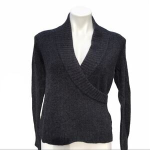 ett:twa anthropologie wool alpaca Tessa faux wrap sweater Small